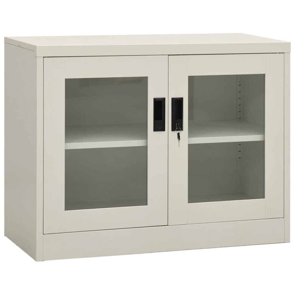 vidaXL Office Cabinet Light Grey Steel Home Filing File Storage Cabinet Locker