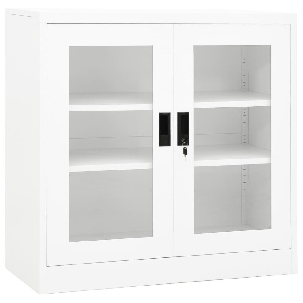 vidaXL Office Cabinet White Steel Home Filing File Storage Cabinet Lockers