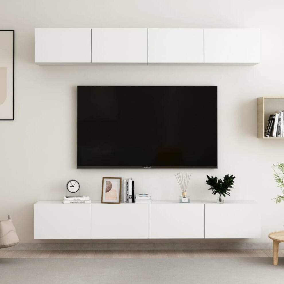 Vidaxl 4X Tv Cabinets White Engineered Wood Furniture Tv Stand Cabinet Unit