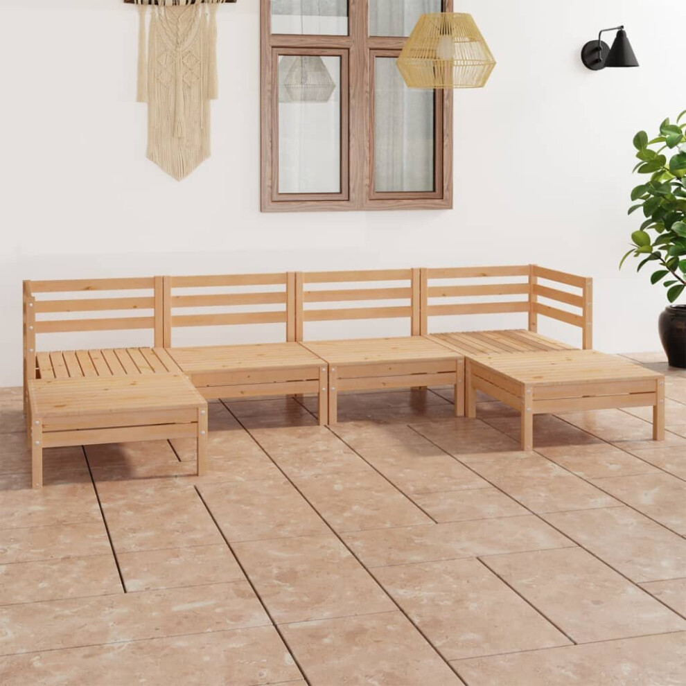 vidaXL Garden Lounge Set Wooden Outdoor Lounge Set 6 Piece Solid Wood Pine