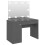 VidaXL vidaXL Makeup Table with LED Lights MDF Grey Cosmetic Vanity Dressing Table 2