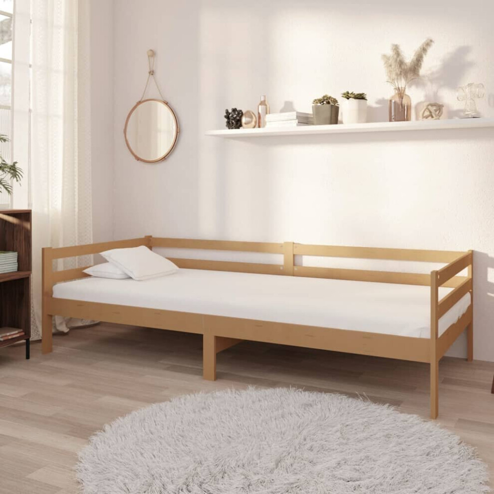 vidaXL Solid Pinewood Day Bed Honey Brown 90x200 cm Wooden Occasional Bed