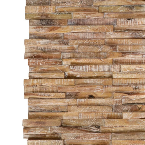 VidaXL vidaXL 10x Solid Teak Wood 3D Wall Cladding Panels 1.01 m? Wall Decoration 1