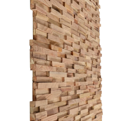 VidaXL vidaXL 10x Solid Teak Wood 3D Wall Cladding Panels 1.08 m? Wall Decoration 2