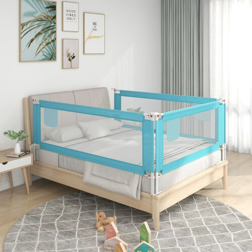 VidaXL vidaXL Kleinkind-Bettschutzgitter Blau 190x25 cm Stoff