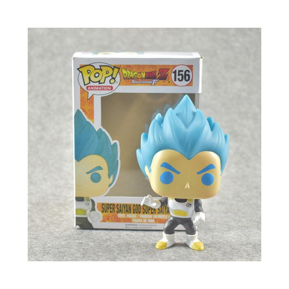 (Blue Hair Vegeta) 3PCS DragonBall Blue Goku Vegeta Figure Pink Hair Black Super Saiyan Toy Funko POP