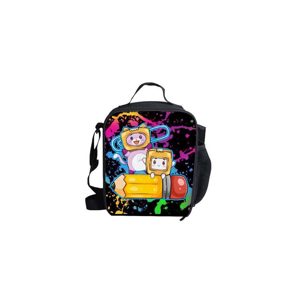 (Blue, Meal Bag) Lankybox Backpack 3d Printing Casual School Bags For Teenage Girls Pencil Boxes