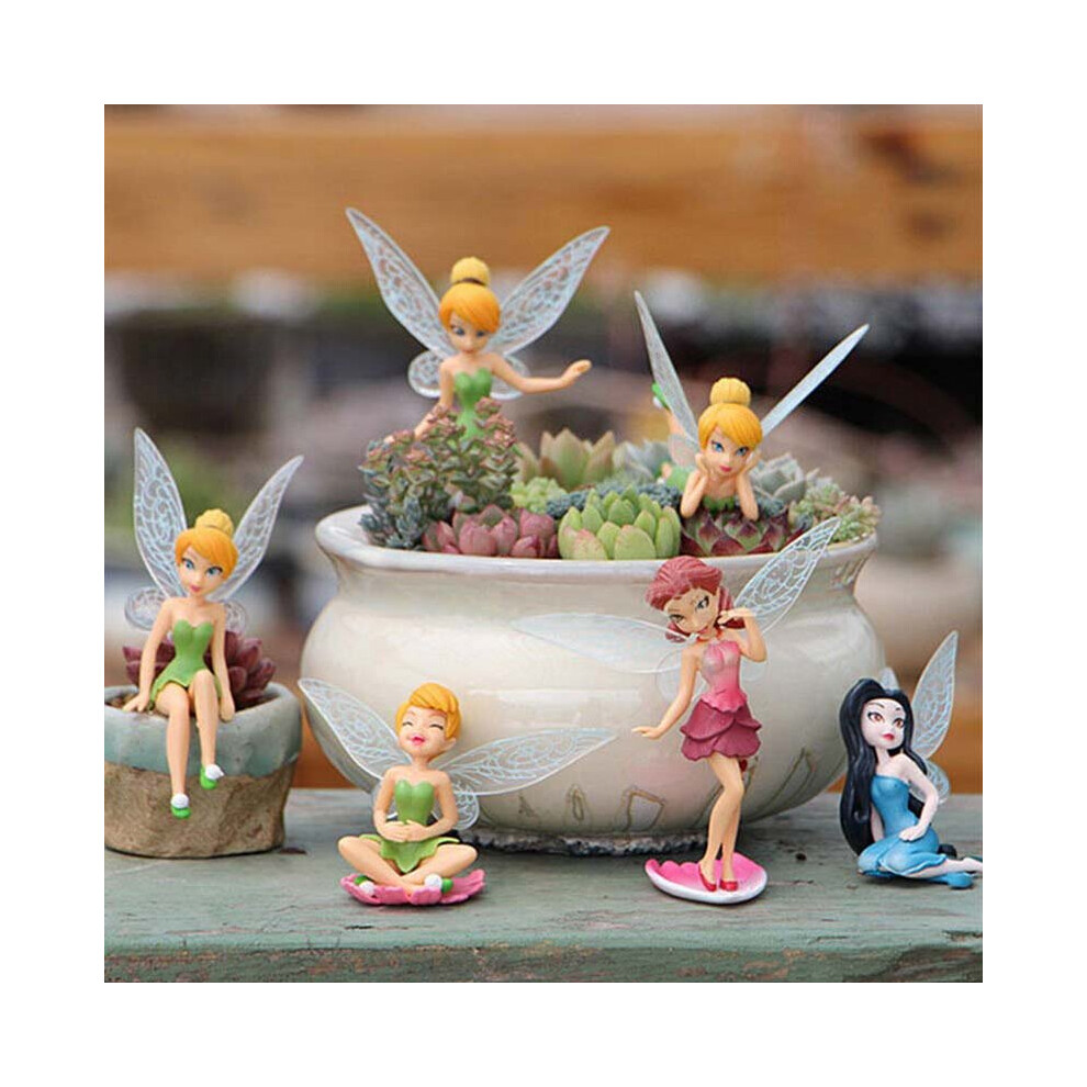 6X Flower Pixie Fairy Gift Miniature Decor Figurine Home Yard Ornament