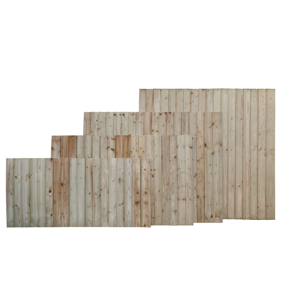 (Height 5ft (150cm) x Width 6ft (1828mm), Without Capping) Closeboard / Feather Edge Fence Panel