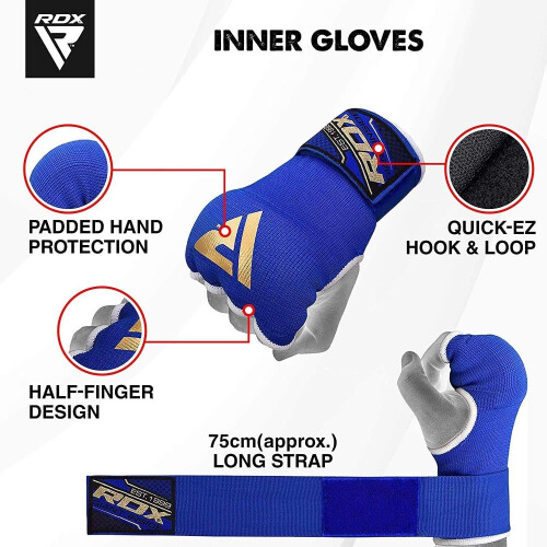 (Blue, X-Large) RDX Boxing Hand Wraps Inner Gloves 1