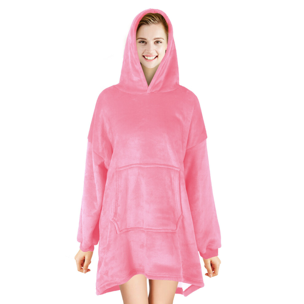 Pink Hoodie Blanket Oversized Ultra Plush Comfy Sherpa Giant Big Sweatshirt on OnBuy