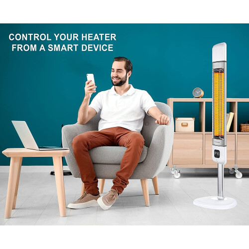 (White) Electric Infrared Patio Heater Smart App Control 1