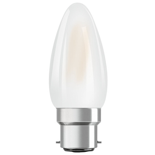 OSRAM LED Frosted Filament 40W Candle BC (B22d) 3 PACK