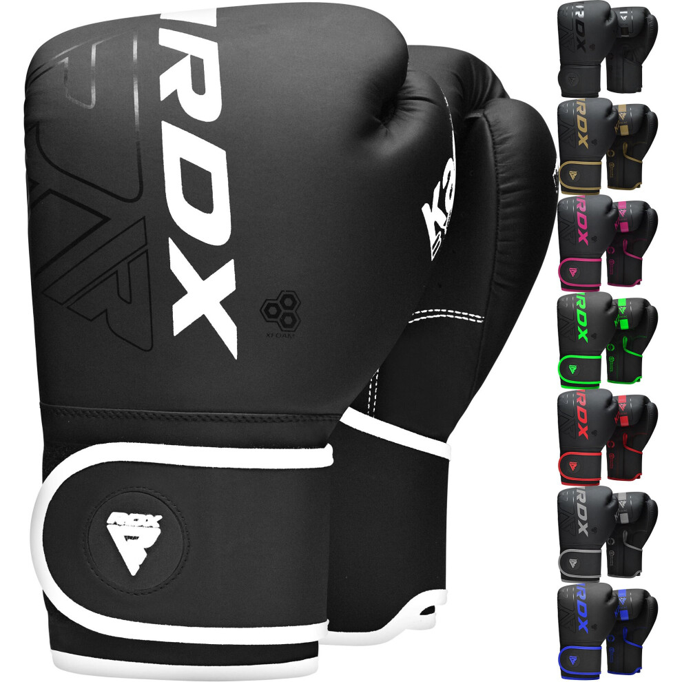 (White, 12OZ) RDX Boxing Gloves Sparring Muay Thai Kickboxing