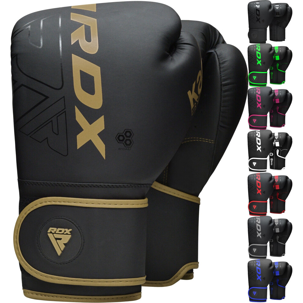 (Golden, 14OZ) RDX Boxing Gloves Sparring Muay Thai Kickboxing