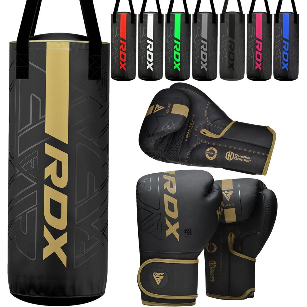 (Golden) RDX Kids Filled Punching Bag & Boxing Gloves, 2ft