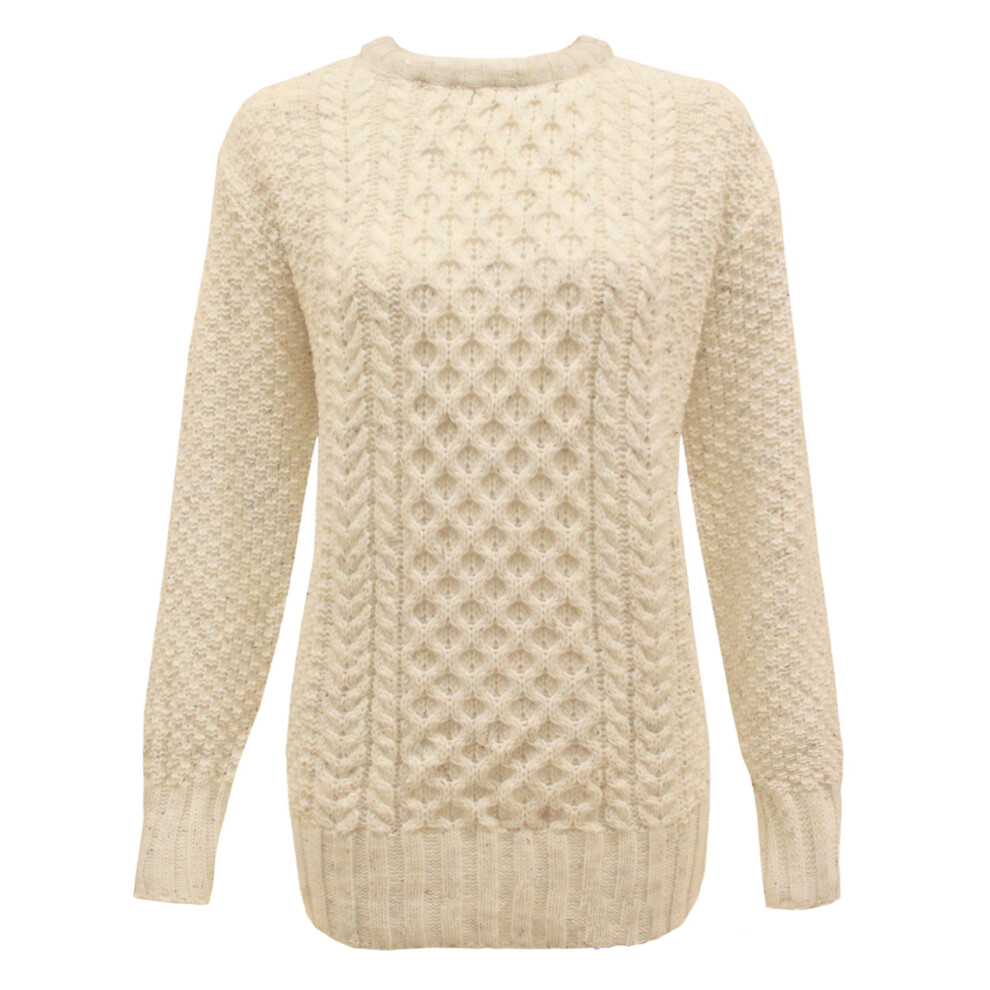 Generation Fashion (Cream, S-M) New Ladies Women Knitted Cable Knit Jumper Sweater Pullover Top