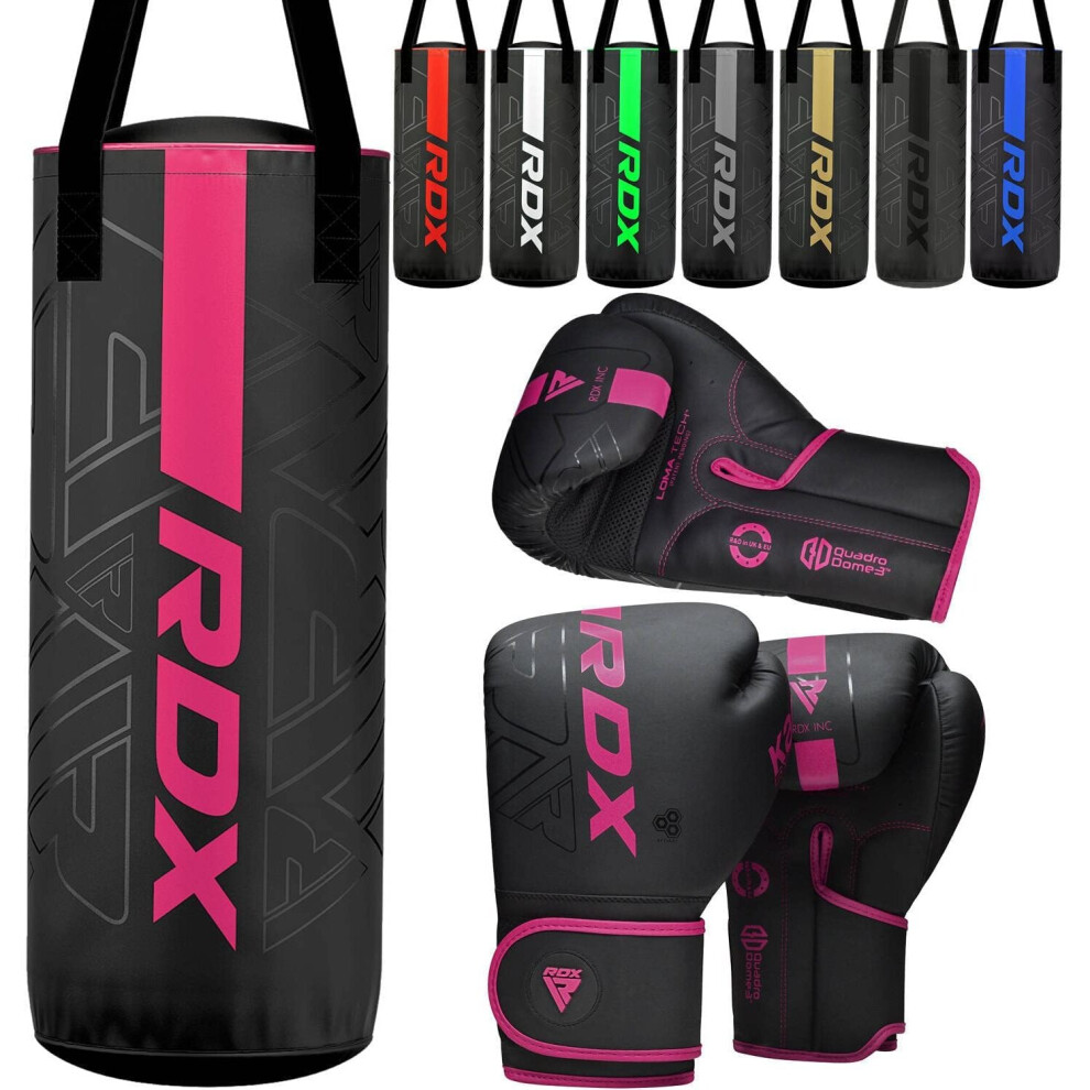 (Pink) RDX Kids Filled Punching Bag & Boxing Gloves, 2ft