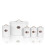 (White) 5pc Kitchen Storage Container Set - Bread Bin + Tea Sugar Coffee Biscuit Tins 1