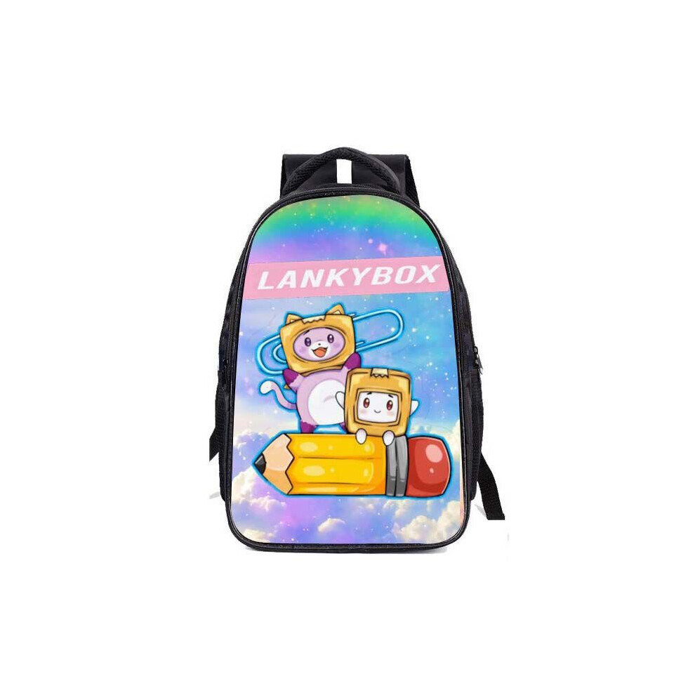 (Colour, Knapsack) Lankybox backpack 3D printing casual school bag children gift
