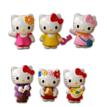 (key) 6PCS Hello Kitty Kuromi Sanrio Cute Dolls Accessories Ornaments Holiday Gifts