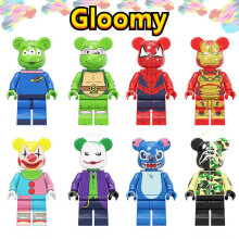 8PCS Bearbrick Graffiti Spider-man Minifigures Toys Fit Lego
