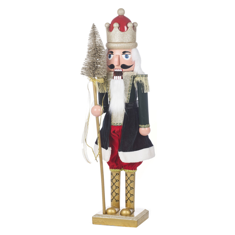 (82cm, Green Tree) Wooden Christmas Nutcracker Soldier Xmas Traditional Ornament Assorted Sizes