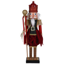 (38cm, Red Orb) Wooden Christmas Nutcracker Soldier Xmas Traditional Ornament Assorted Sizes