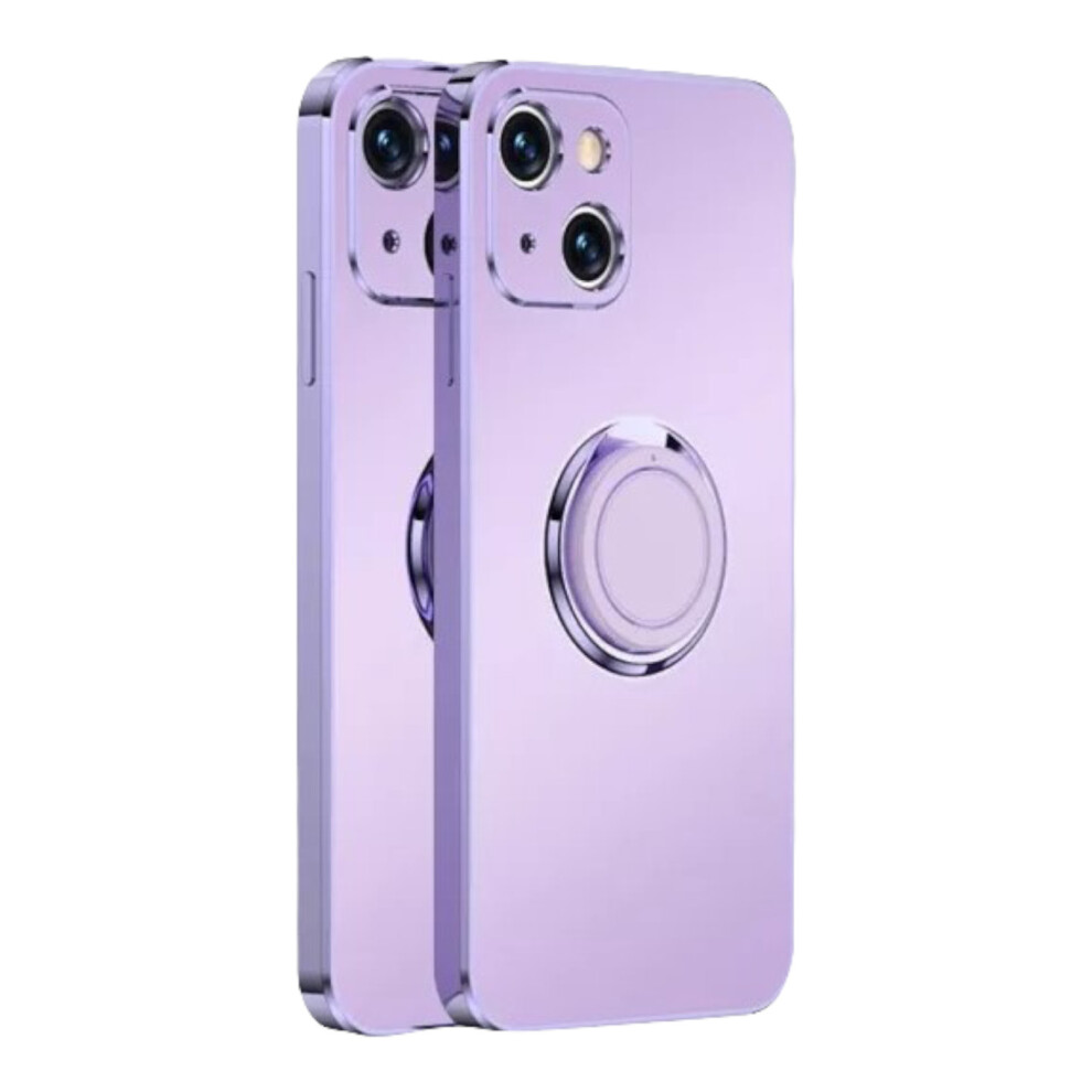 Compatible With Iphone 13 Pro Max In Lavender Luxury Plating Magnetic Car Ring Phone Case Purple 8904382927240