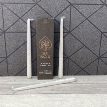 (8, White) Glo Wax Taper Dinner Candles