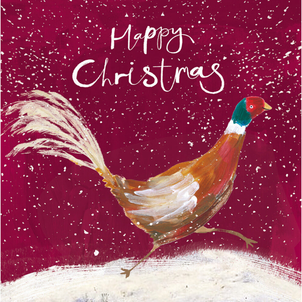 Pack of 5 Cheerful Pheasant Childline Charity Christmas Cards