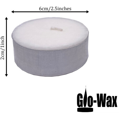 (50) White Tea Light Candle Extra Large 2