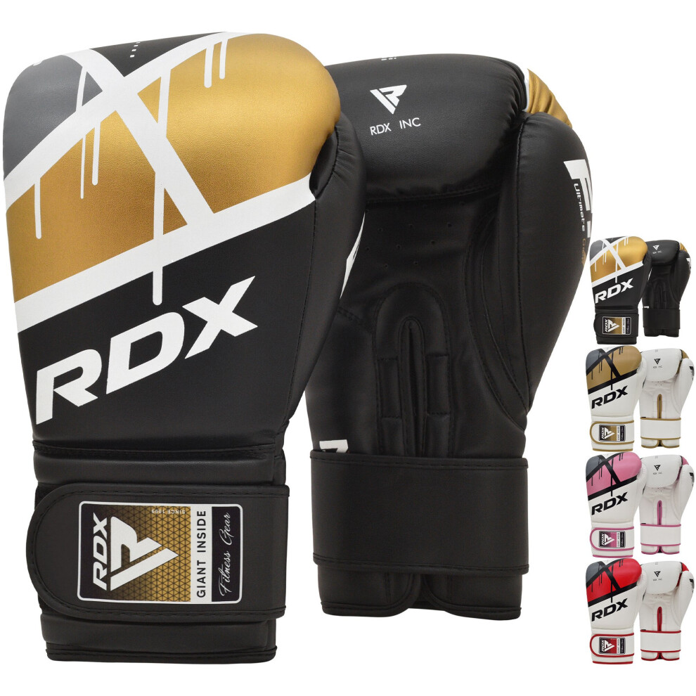 (Black, 10OZ) RDX Boxing Gloves Sparring Muay Thai Kickboxing