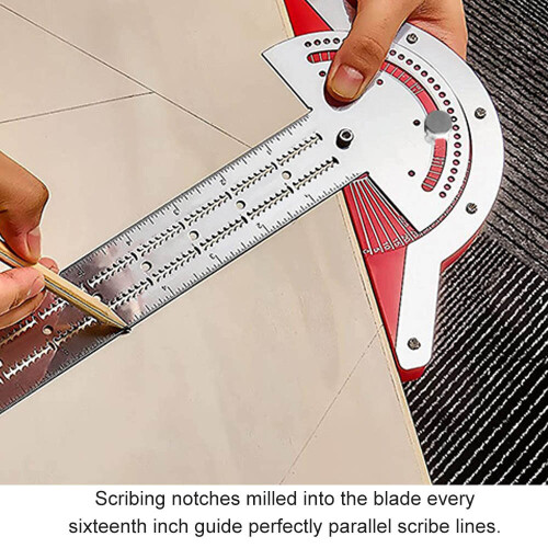 (15 inches ) Woodworkers Edge Rule Protractor Angle Finder Caliper
