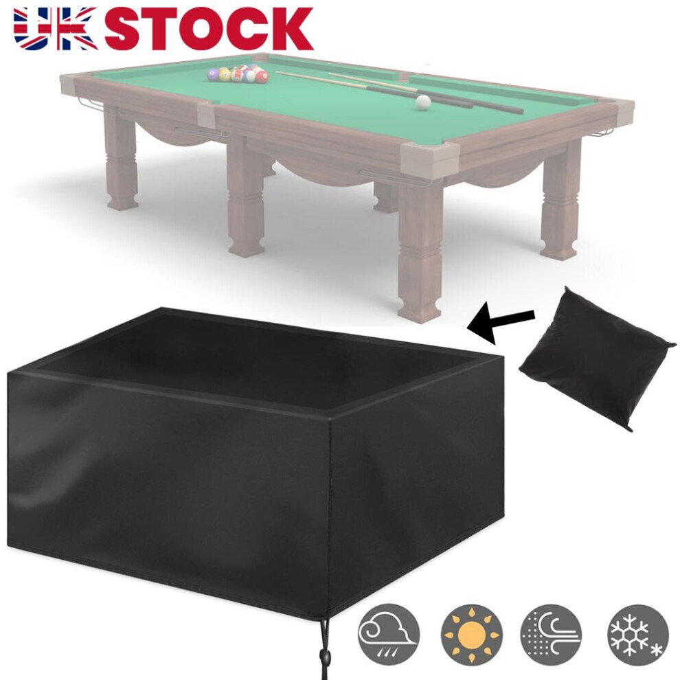 7 Ft Heavy Duty Waterproof Billiard Snooker Pool Table Dust Cover Black