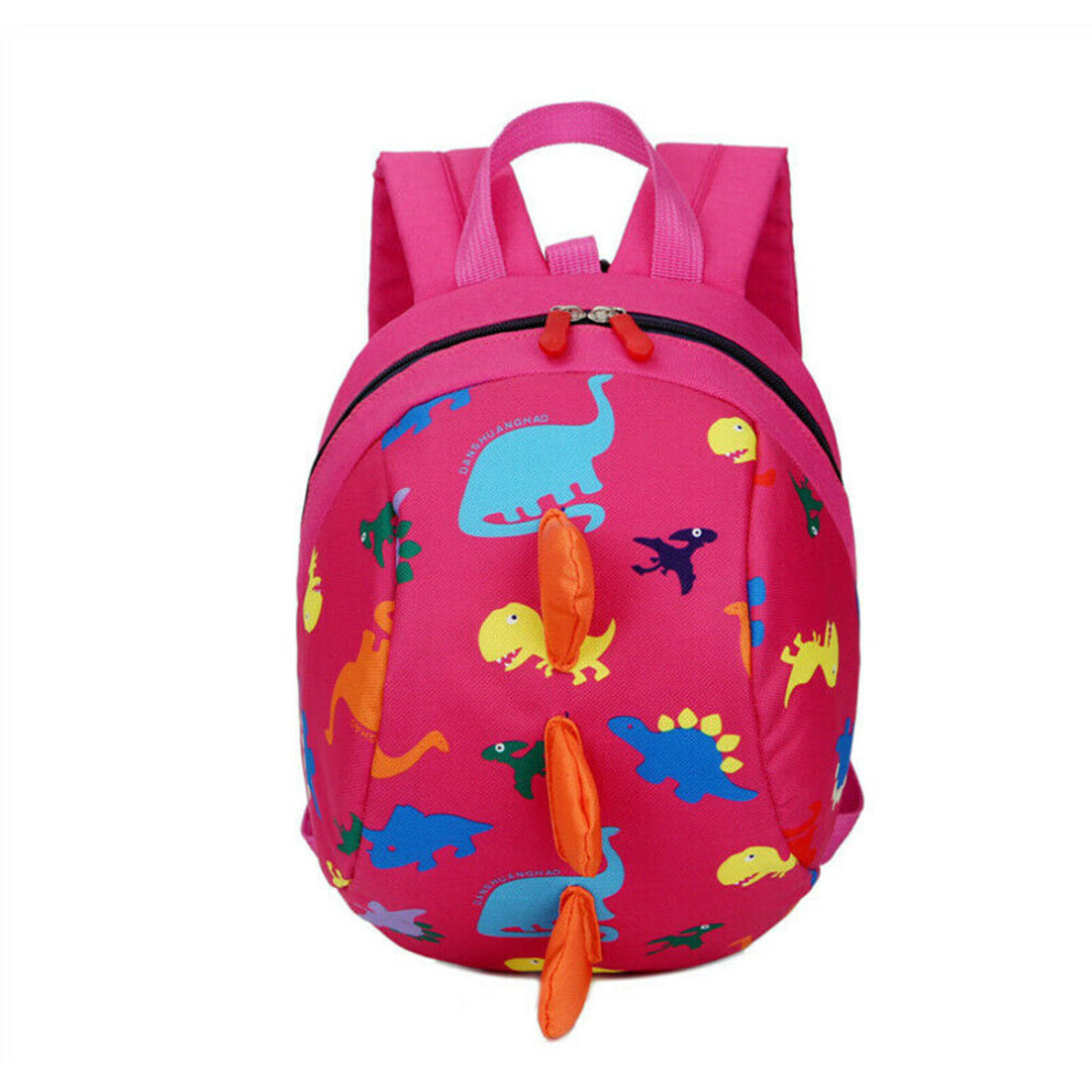 (Pink) Cartoon Baby Toddler Kids Dinosaur Safety Harness Strap Bag Backpack With Reins Pink