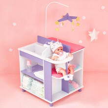 Olivia's Little World Petite Princesse Station Changement Bébé en Bois à Deux Faces avec Rangement