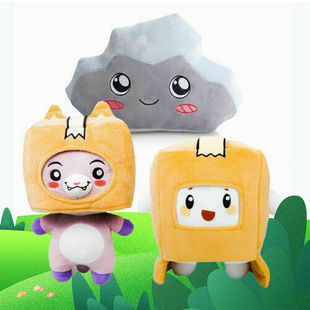 3PCS Set Dolls Lankybox BOXY + FOXY + ROCKY Plush Toy Figure Doll Gift