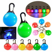 (Orange) Pet Dog Cat Collar Night Winter LED Light Safety Clip Flashing Neon Pendant