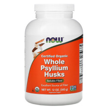NOW Foods, Gecertificeerd Biologisch Gehele Psylliumhuisjes, 12 oz (340 g)