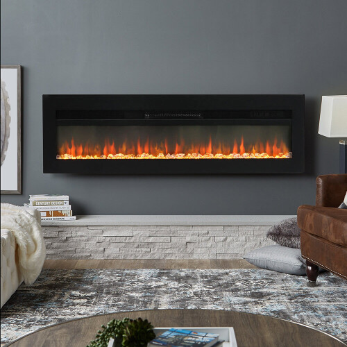Living And Home 70 Inch LED Electric Fireplace Insert/Free Standing Wall Fire Heater 1