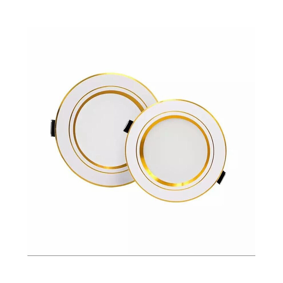 (Warm White, 15W) Gold Led Downlight 220v Ceiling Light Round Led Panel Light Spotlight Indoor Lighting