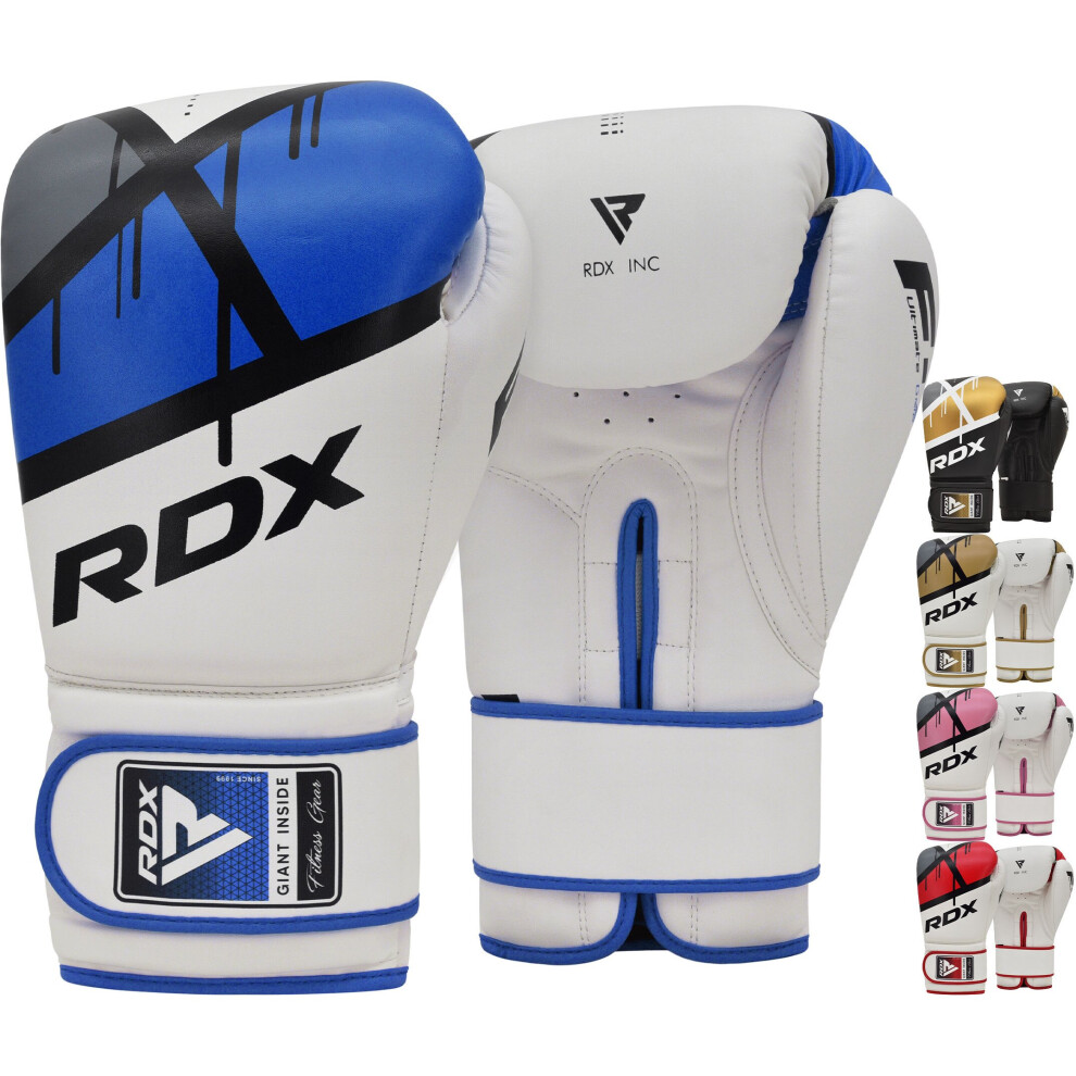 (Blue, 8OZ) RDX Boxing Gloves Sparring Muay Thai Kickboxing