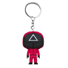 (Triangles) Squid-game Keychain popular Key Rings Series Mini Doll Figurine Key Soldier Gift