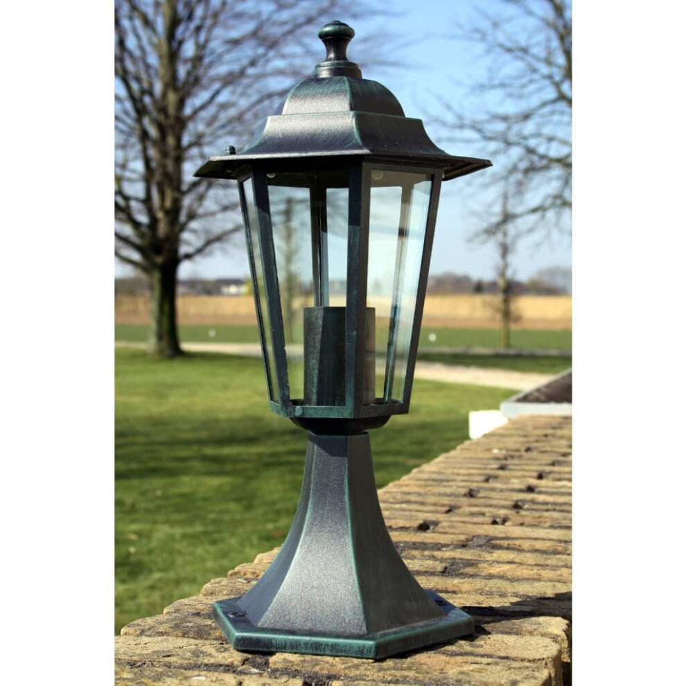 vidaXL 2x Garden Lights Dark Green/Black Aluminium Outdoor Lighting Lantern