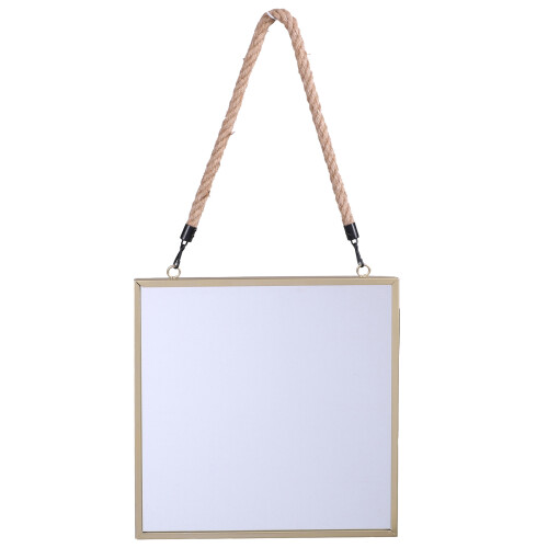 URBN Living (Gold) 30x30cm Gold Black Edge Square Hanging Wall Mirror