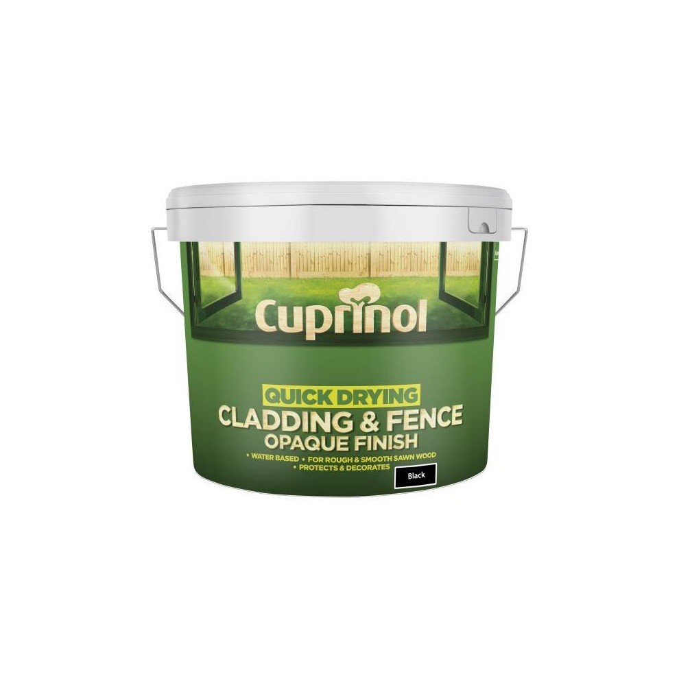 (Black) Cuprinol Quick Drying Cladding & Fence Opaque 10L