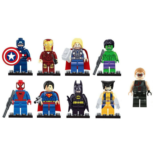 9 Pcs Marvel Avengers Super Hero Comic Mini Figures Dc Minifigure Gift Fits Lego 2