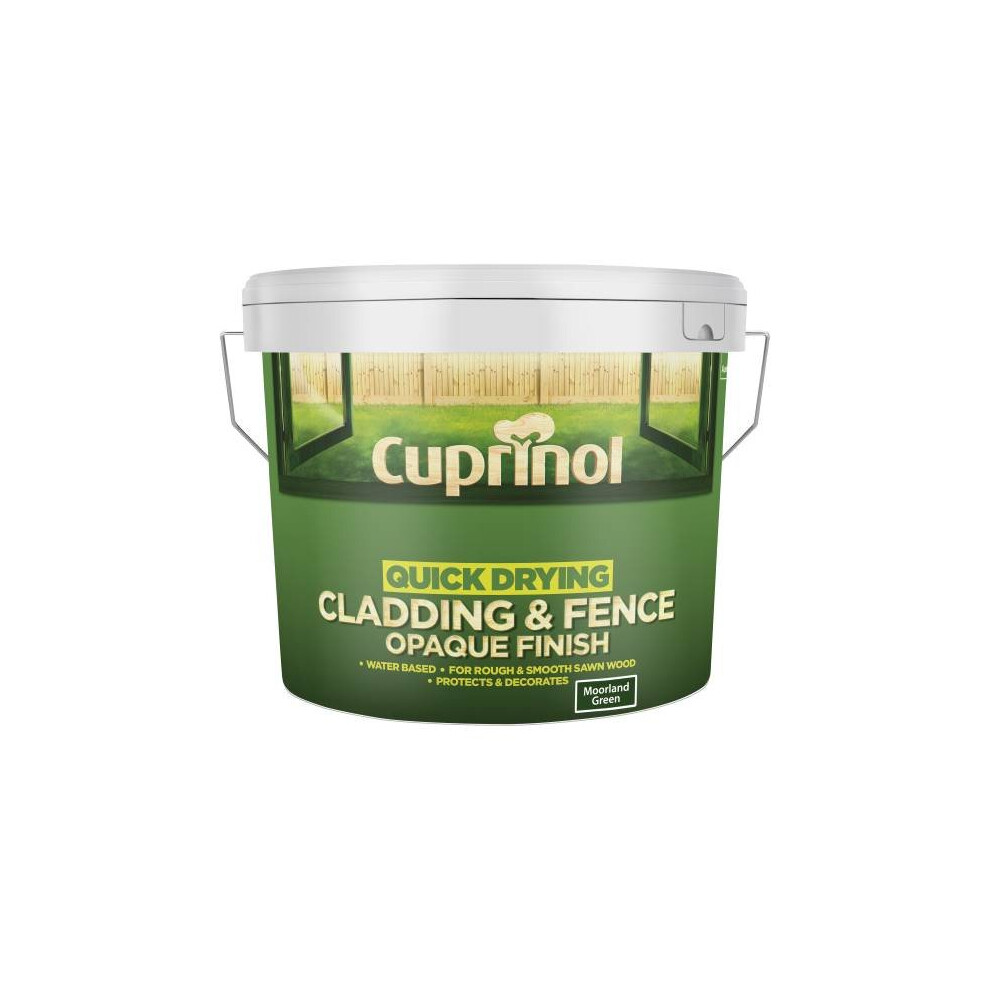 (Moorland Green) Cuprinol Quick Drying Cladding & Fence Opaque 10L