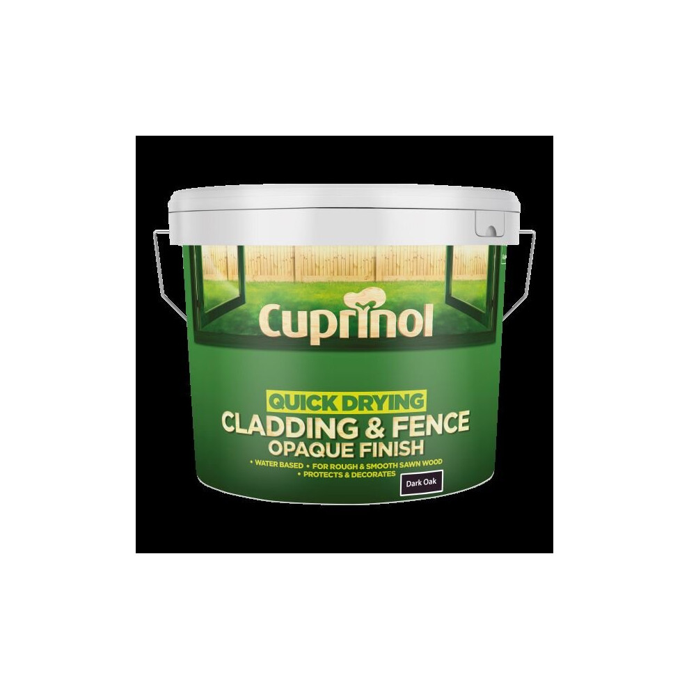 (Dark Oak) Cuprinol Quick Drying Cladding & Fence Opaque 10L